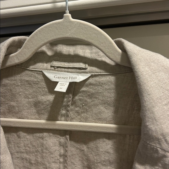 Garnet Hill Linen Blazer Jacket Beige - Picture 2 of 6